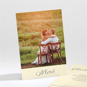 Remerciement mariage annonce en grande photo