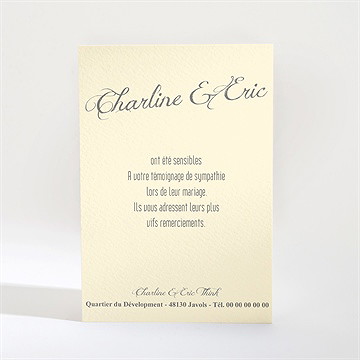 Remerciement mariage annonce en grande photo - Dos de la carte