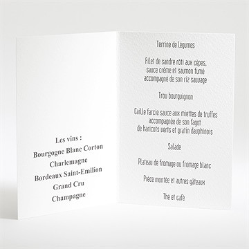 Menu mariage annonce en grande photo - Menu ouvert