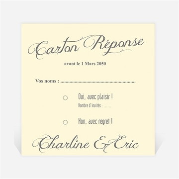 Carton réponse mariage annonce en grande photo