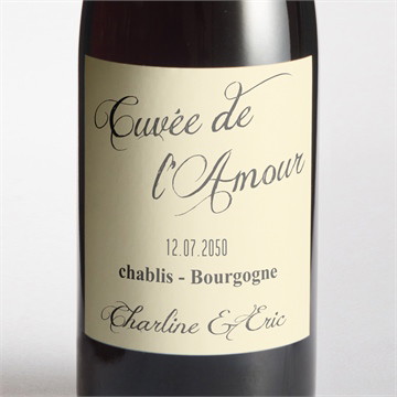 Etiquette de bouteille mariage annonce en grande photo