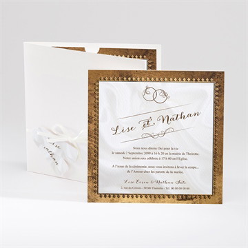 Faire-part mariage cadre cuivré
