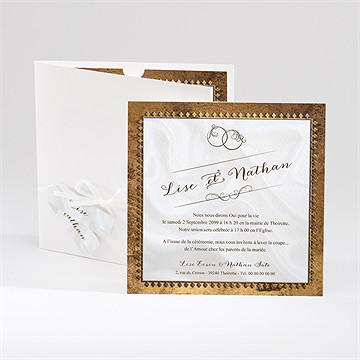 Faire-part mariage cadre cuivré