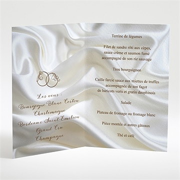 Menu mariage cadre cuivré - Intérieur du menu