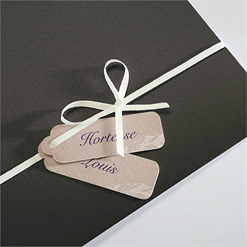 Faire-part mariage jolies plumes - Détail de la pochette