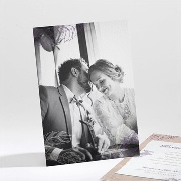 Remerciement mariage jolies plumes