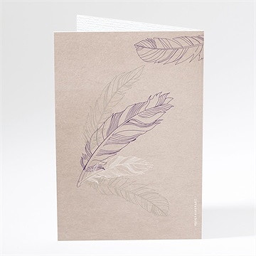 Menu mariage jolies plumes - Dos du menu