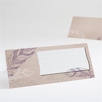 Marque-place mariage jolies plumes