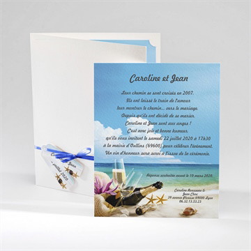 Faire-part mariage paradisiaque