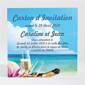 Carton d'invitation mariage paradisiaque