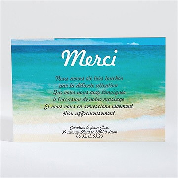 Remerciement mariage paradisiaque - Dos de la carte
