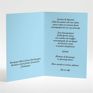 Menu mariage paradisiaque - Intérieur du menu