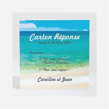 Carton réponse mariage paradisiaque
