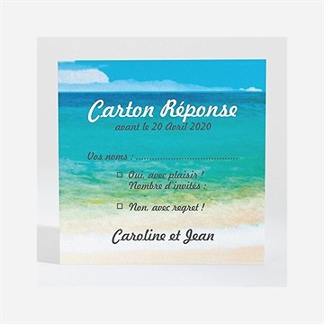 Carton réponse mariage paradisiaque