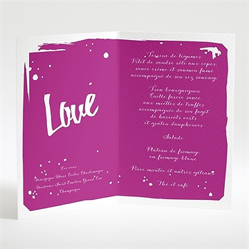 Menu mariage notre mariage - Intérieur du menu