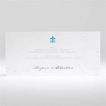 Remerciement mariage joli manège vintage - Dos de la carte