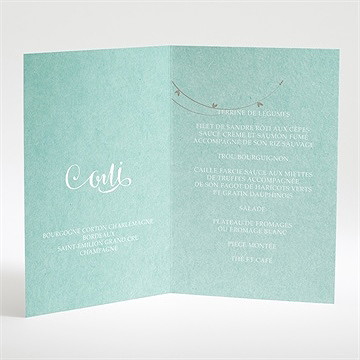 Menu mariage joli manège vintage - Intérieur du menu