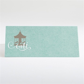 Marque-place mariage joli manège vintage - Dos du marque-place