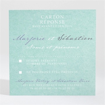 Carton réponse mariage joli manège vintage