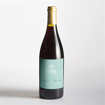 Etiquette de bouteille mariage joli manège vintage - Mise en situation