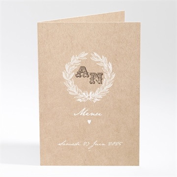 Menu mariage noir et kraft chic