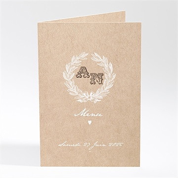 Menu mariage noir et kraft chic