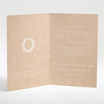 Menu mariage noir et kraft chic - Intérieur du menu
