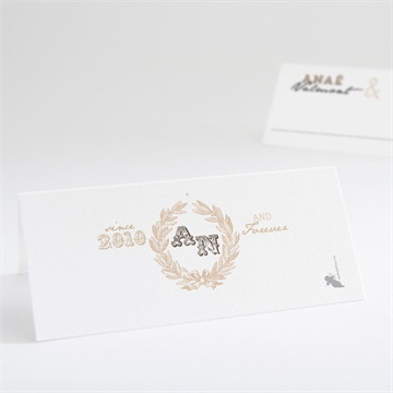 Marque-place mariage noir et kraft chic