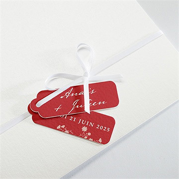 Faire-part mariage kraft et orange - Détail de la pochette