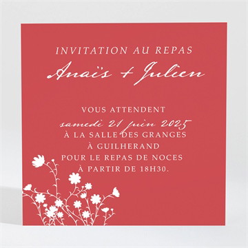 Carton d'invitation mariage kraft et orange