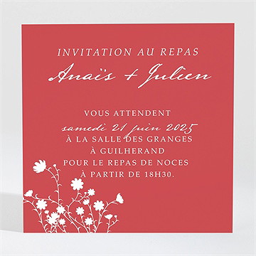 Carton d'invitation mariage kraft et orange