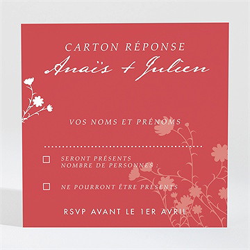 Carton réponse mariage kraft et orange