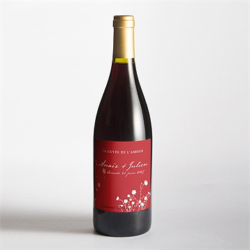 Etiquette de bouteille mariage kraft et orange - Mise en situation