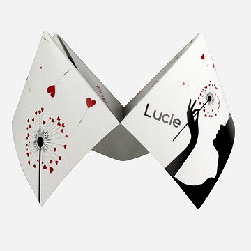 Menu mariage un oui en photo cocotte - Vue de côté 1