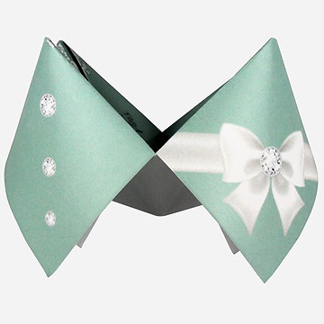 Menu mariage strass et paillettes cocotte - Vue de côté 1