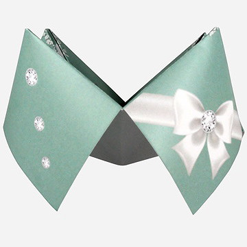 Menu mariage strass et paillettes cocotte - Vue de côté 2