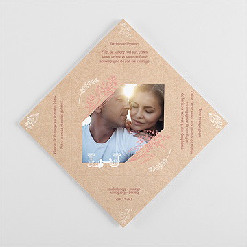 Menu mariage menu mariage - Intérieur de la cocotte dépliée