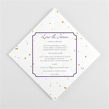 Menu mariage menu mariage - Vue intérieure pliée