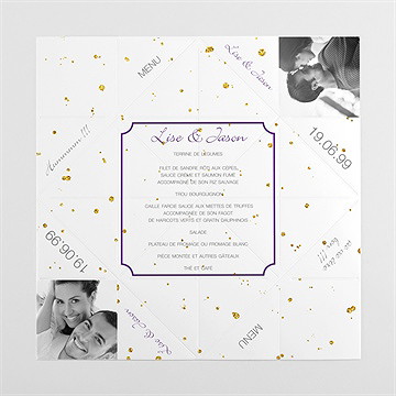 Menu mariage menu mariage - Vue dépliée