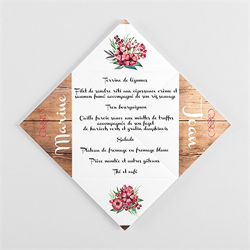 Menu mariage menu mariage - Vue intérieure pliée