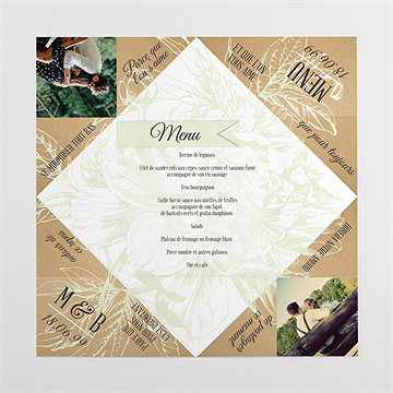 Menu mariage menu mariage - Vue dépilée