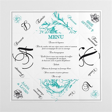 Menu mariage menu mariage - Vue dépliée