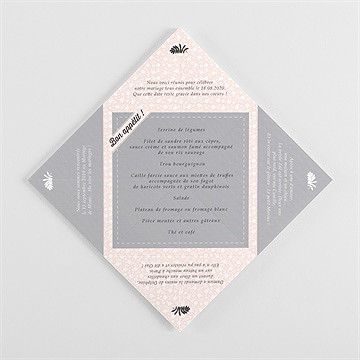 Menu mariage menu mariage - Vue intérieure dépliée