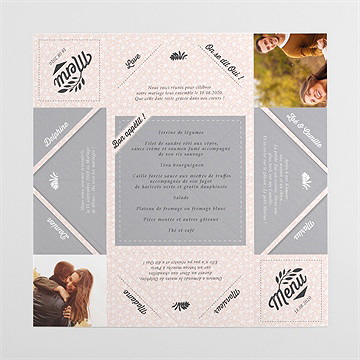 Menu mariage menu mariage - Vue dépliée