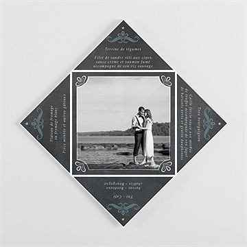 Menu mariage menu mariage - Vue intérieure pliée