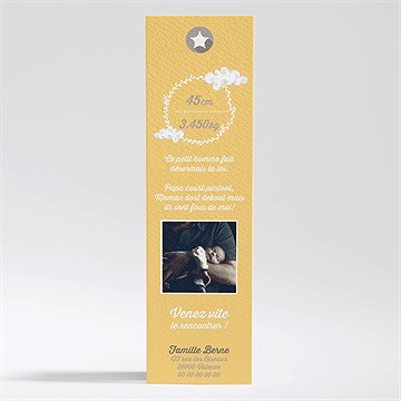 Faire-part naissance notre petit shérif - Dos du faire-part