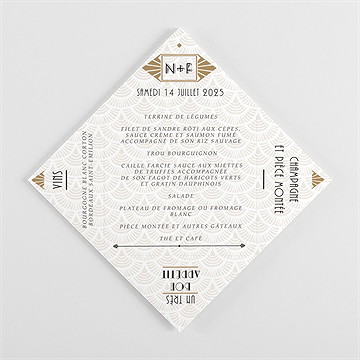 Menu mariage menu mariage - Vue intérieure pliée