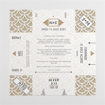 Menu mariage menu mariage - Vue dépliée