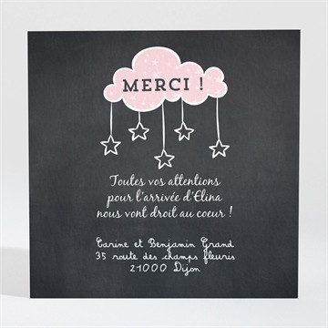 Remerciement naissance origami ardoise