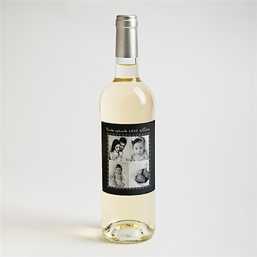 Etiquette de bouteille naissance origami ardoise - Mise en situation